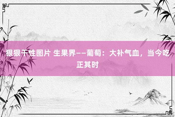 狠狠干性图片 生果界——葡萄：大补气血，当今吃正其时