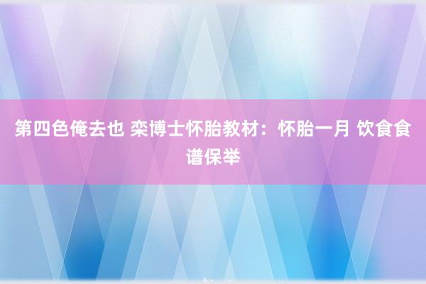 第四色俺去也 栾博士怀胎教材：怀胎一月 饮食食谱保举