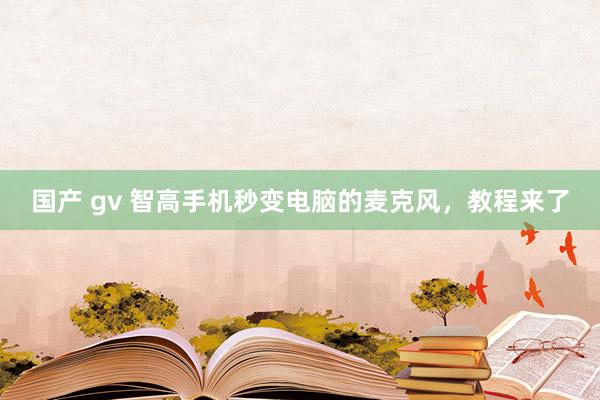 国产 gv 智高手机秒变电脑的麦克风，教程来了