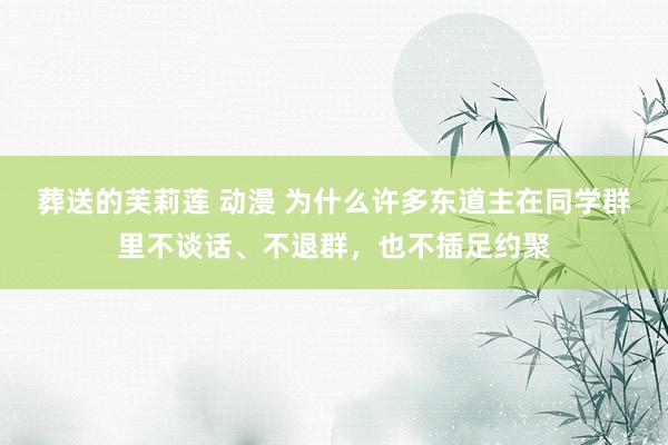 葬送的芙莉莲 动漫 为什么许多东道主在同学群里不谈话、不退群，也不插足约聚