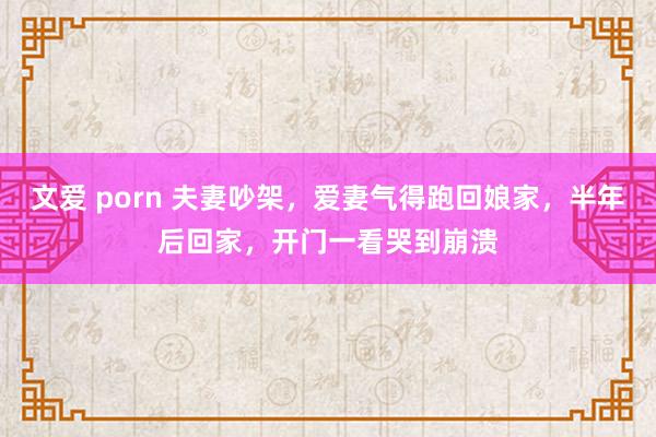 文爱 porn 夫妻吵架，爱妻气得跑回娘家，半年后回家，开门一看哭到崩溃