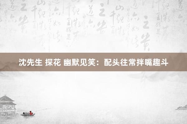 沈先生 探花 幽默见笑：配头往常拌嘴趣斗